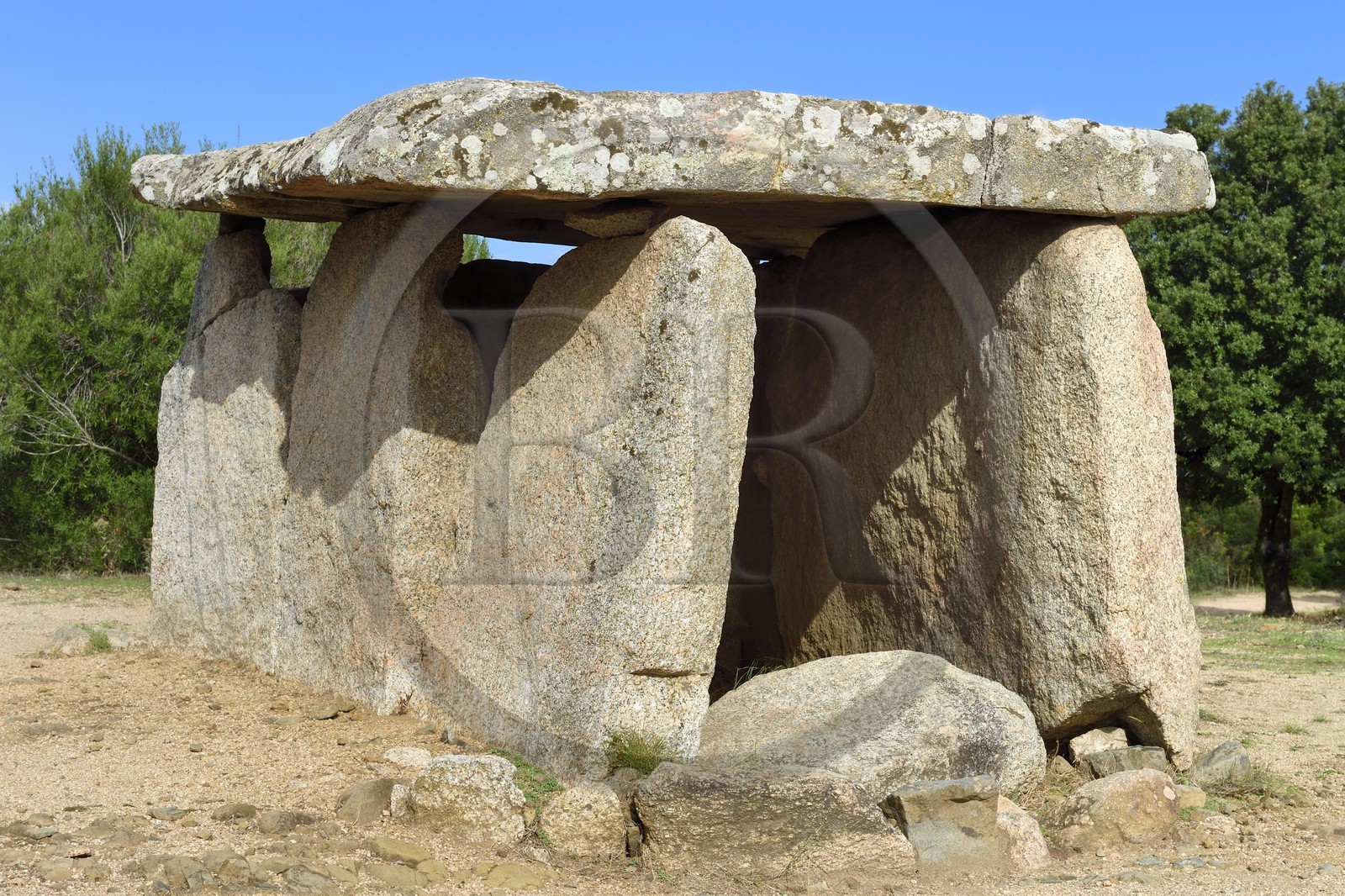 France, Corse du Sud, Sartene, archaeological site of Cauria, dolmen of Fontanaccia
