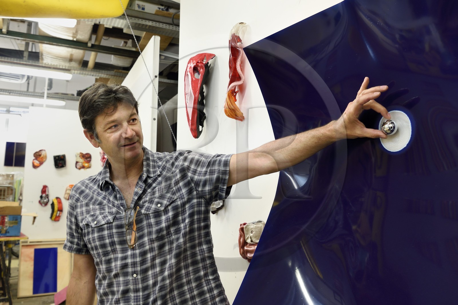 France, Alpes-Maritimes, Nice, La Station, contemporary art space located in the former slaughterhouse, artist Cédric Teisseire in his workshop