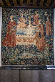 France, Paris (75), Musée de Cluny - Musée national du Moyen-Age, tapisserie de la vie seigneuriale du début XVIe siècle