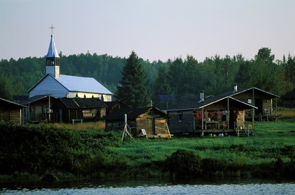 Canada, province de Québec, Réserve faunique de la Vérendrye, Grand Lac Victoria, village d' été algonquin