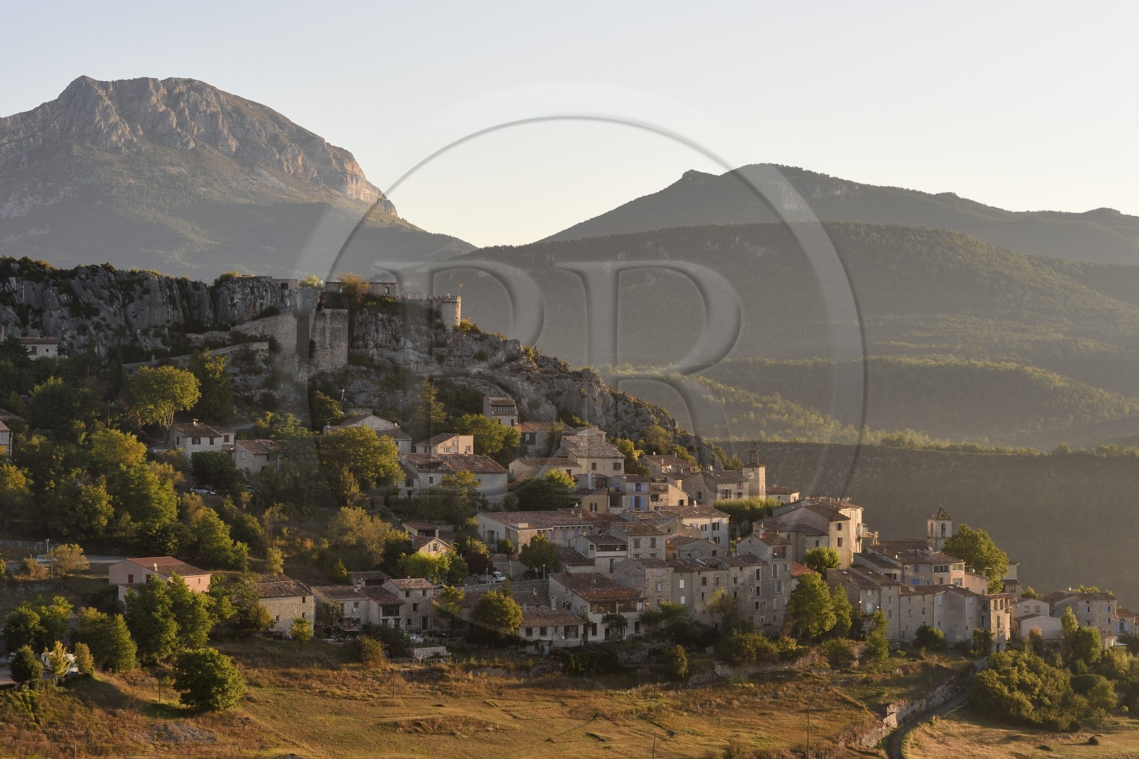 France, Var, Parc Naturel Regional du Verdon, the village of Trigance overlooking the Jabron valley