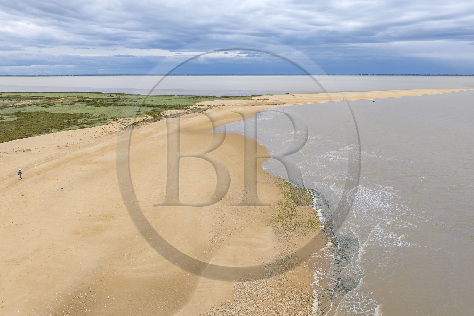 France, Vendee, L'Aiguillon la Presqu'Ile, view of Aiguillon Bay from Pointe du Lay (aerial view)