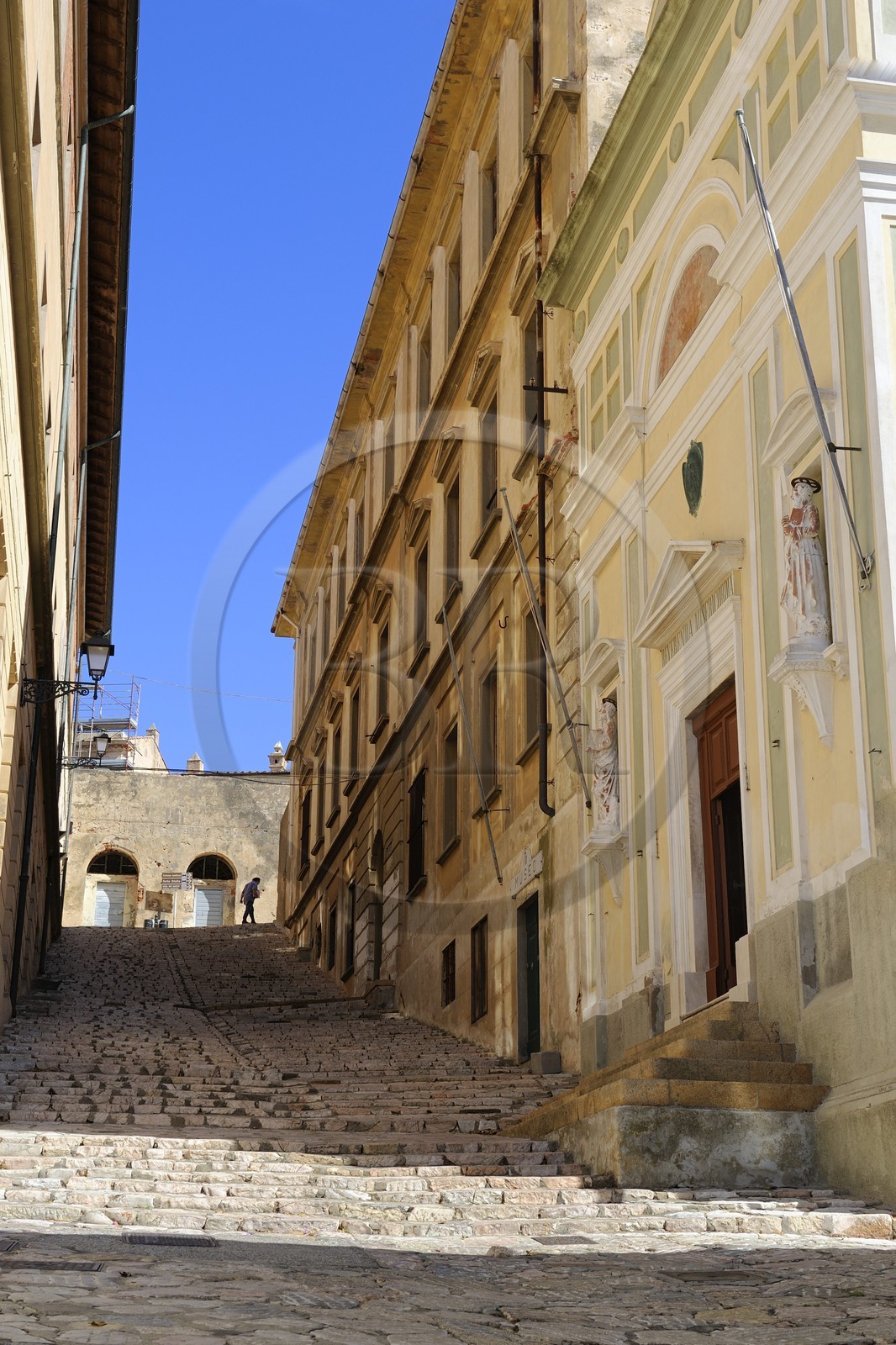 Italie, Toscane, l’Ile d’Elbe, Portoferraio, église de la Miséricorde (Reverenda Misericordia) au bas des escaliers de la Via Napoleone, Madame Mère venait y prier ainsi que Napoleon