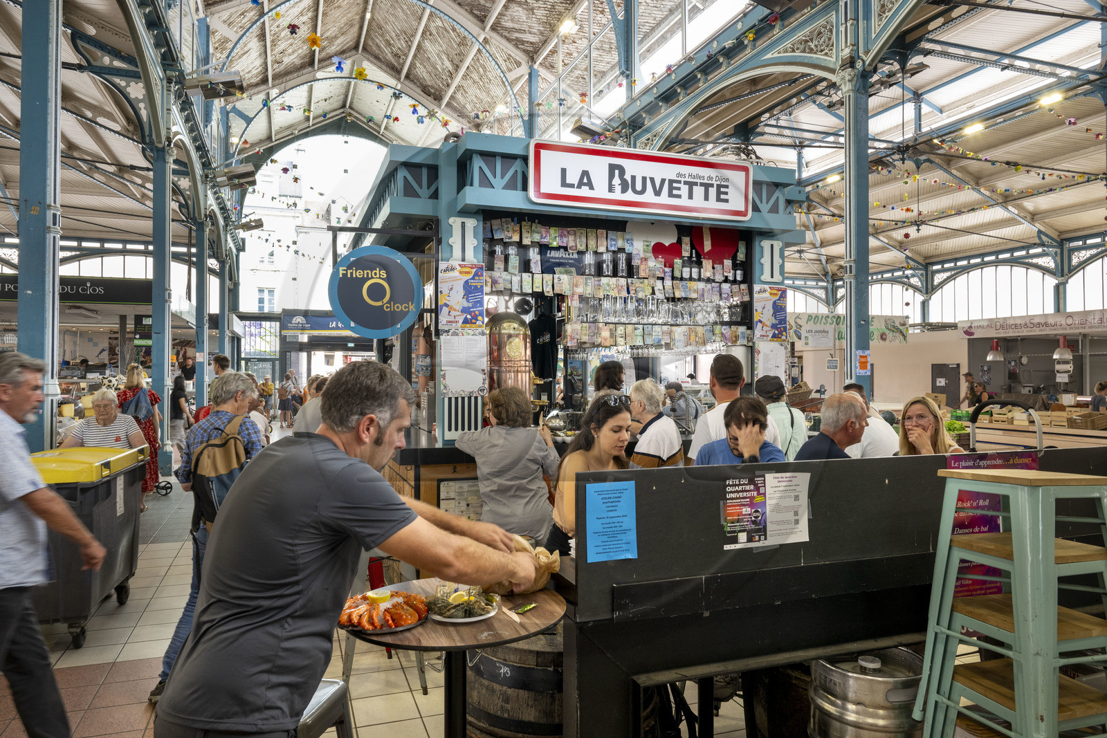 France, Cote d'Or, Dijon, area listed as World Heritage by UNESCO, the central market halls, covered market