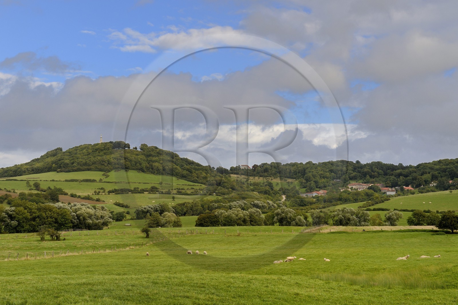 France, Meurthe-et-Moselle, Saintois region, colline de Sion-Vaudemont (hill of Sion), the Notre Dame de Sion basilica at the top of the hill