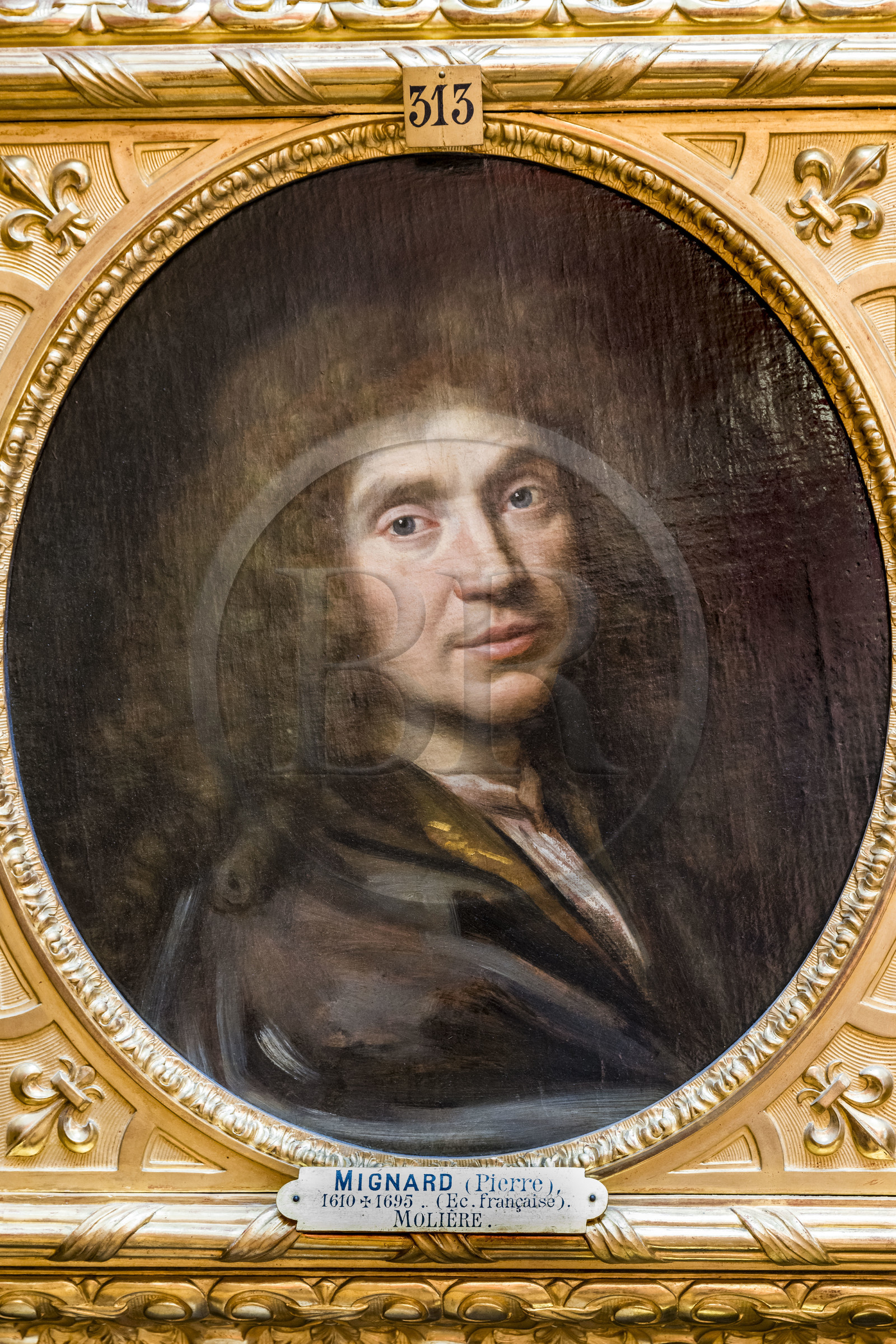 France, Oise (60), Chantilly, le chateau de Chantilly, le musée Condé, salle de la Tribune, portrait de Molière par Pierre Mignard