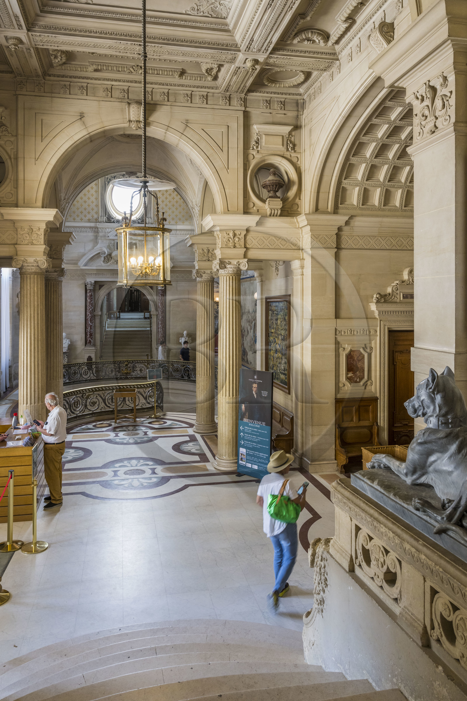 France, Oise, Chantilly, the castle of Chantilly, the Condé museum, the entry hall