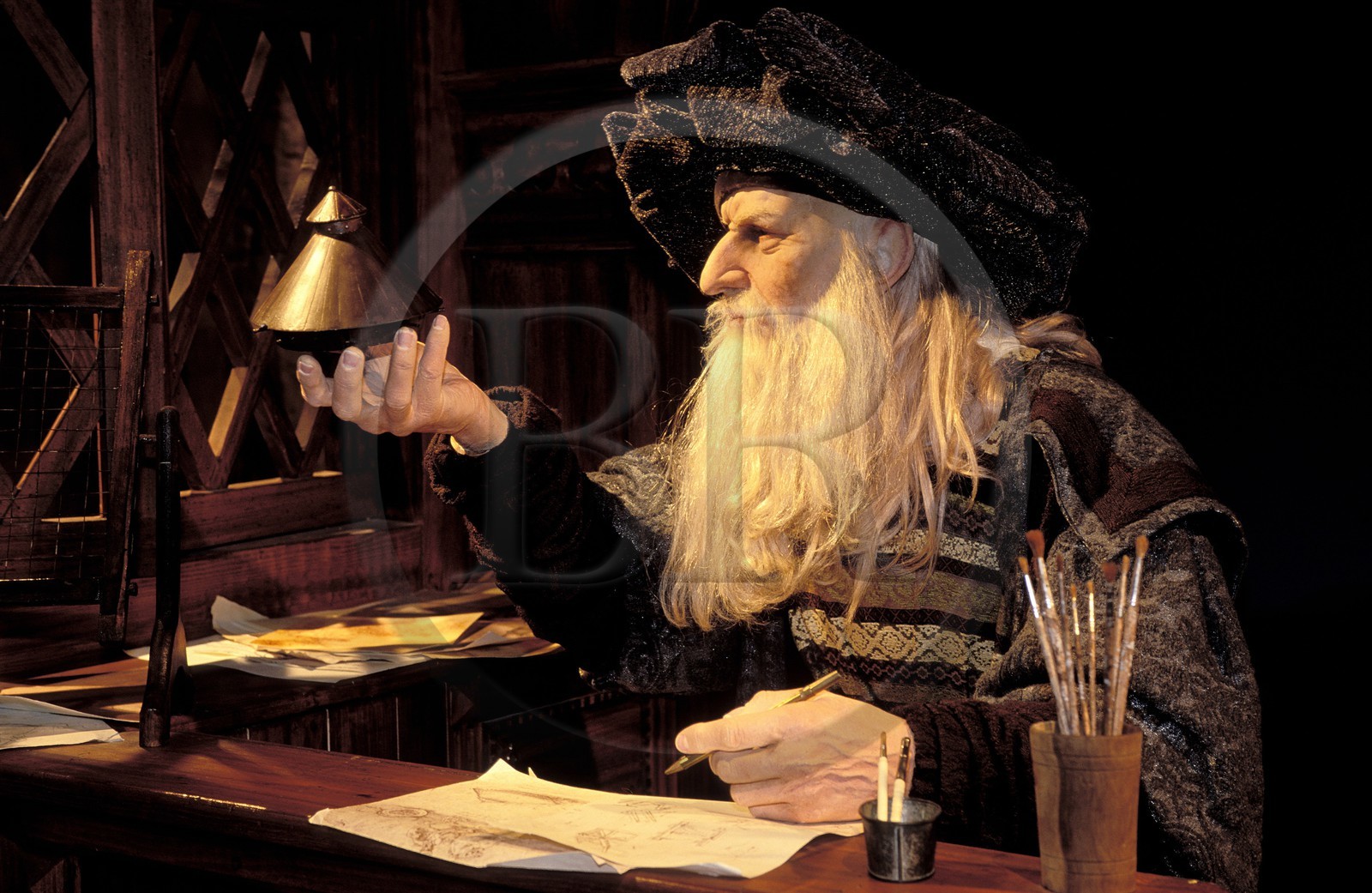 France, Paris, Grevin museum, wax dummy of Leonardo da Vinci