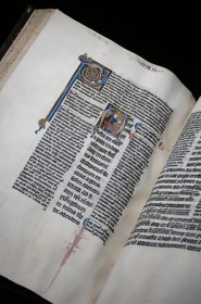 France, Manche (50), Avranches, le Scriptorial (musée des manuscrits du Mont Saint-Michel), manuscrits du Mont originaux