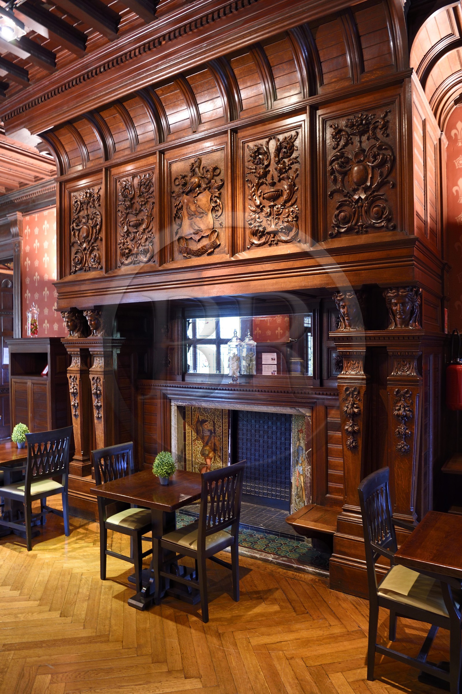 France, Pyrenees Atlantiques, Basque Country, Biarritz, Françon castle, the hall