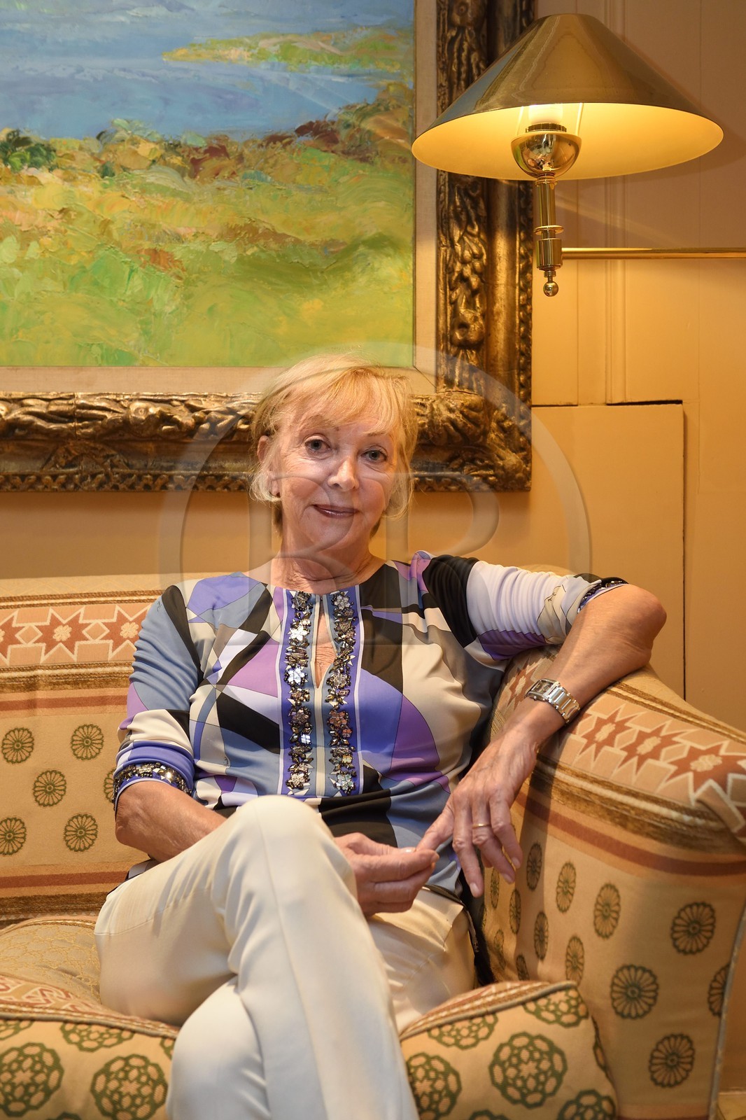 France, Var (83), Saint-Tropez, Simone Dukstein dans son hotel La Ponche