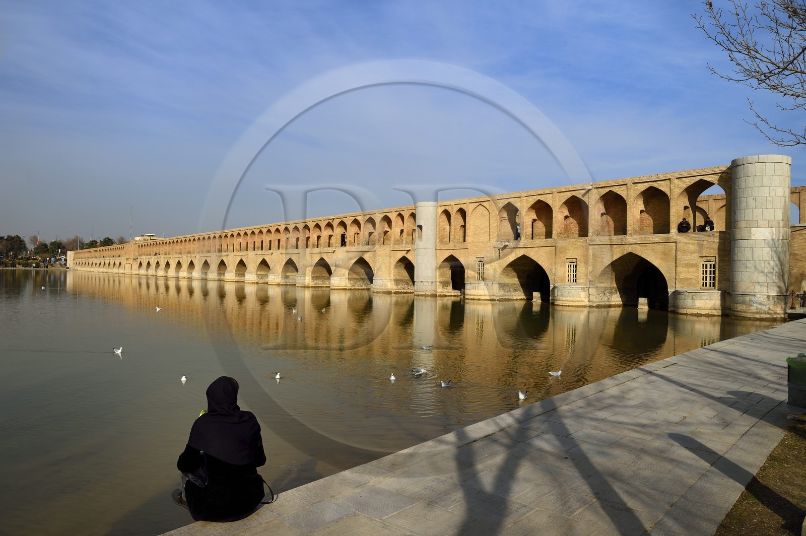 Iran, Isfahan Province, Isfahan, Si-o-se Pol, Allahverdi Khan Bridge also known as the bridge of thirty-three spans
