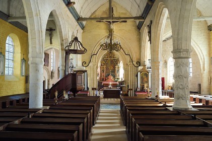 France, Seine-Maritime, Cote d'Albatre (Alabaster Coast), Pays de Caux, Veules les Roses, labelized the Most Beautiful Villages of France, St. Martin church