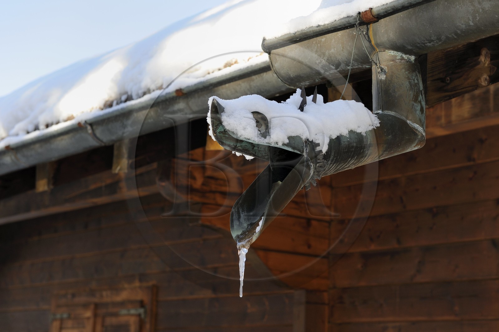 Suisse, Canton de Vaud, Villars sur Ollon, goutière néo gothique