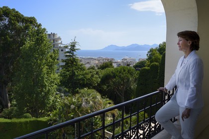 France, Alpes-Maritimes (06), Cannes, la villa La Californie où vécu Pablo Picasso, aujourd'hui renommé le Pavillon de Flore par Marina Picasso, Marina Picasso petite fille de Picasso, la vue depuis la villa