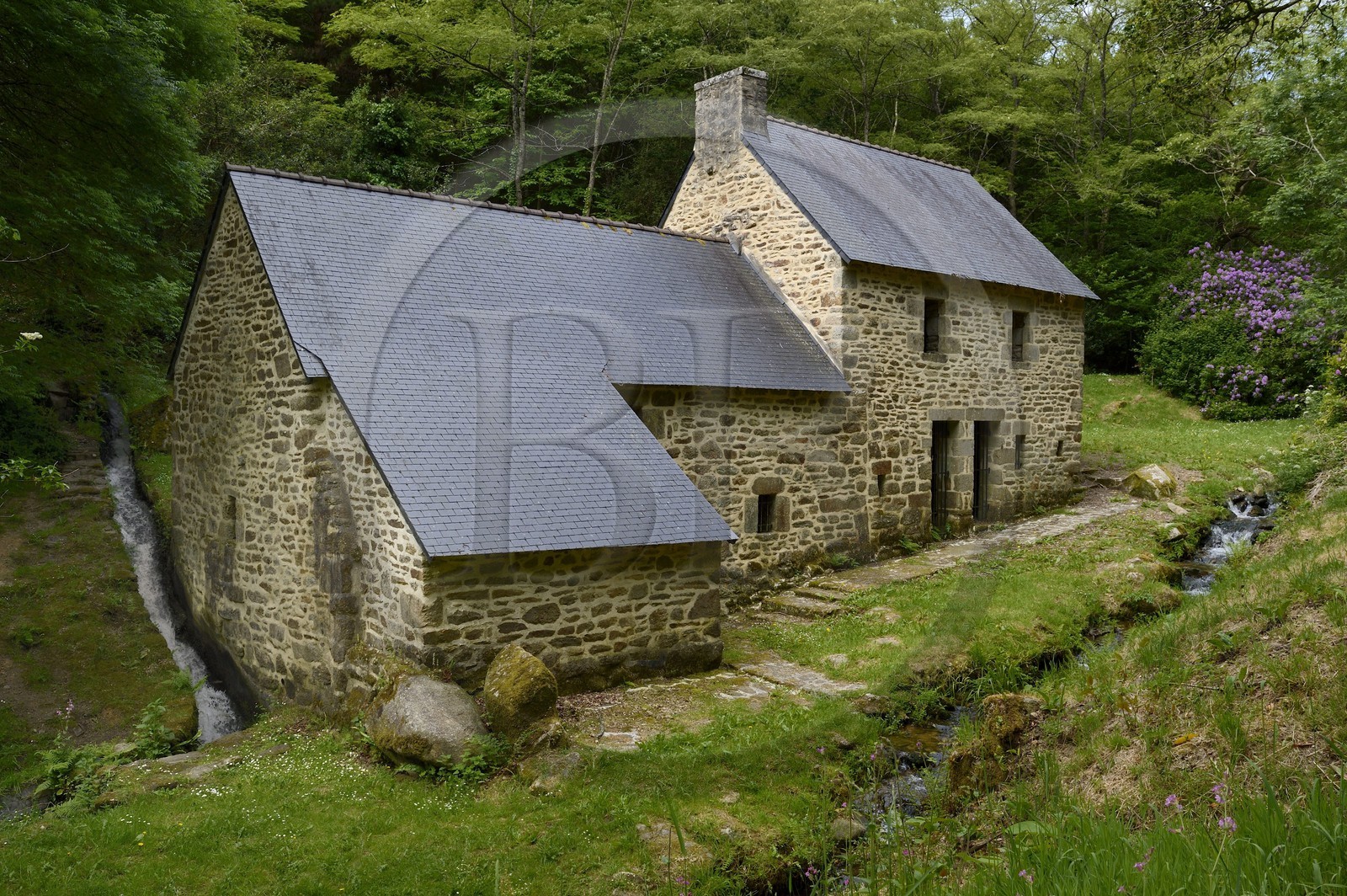 France, Finistere, Quimper region, Plomelin, the Odet river, the Rosulien mill