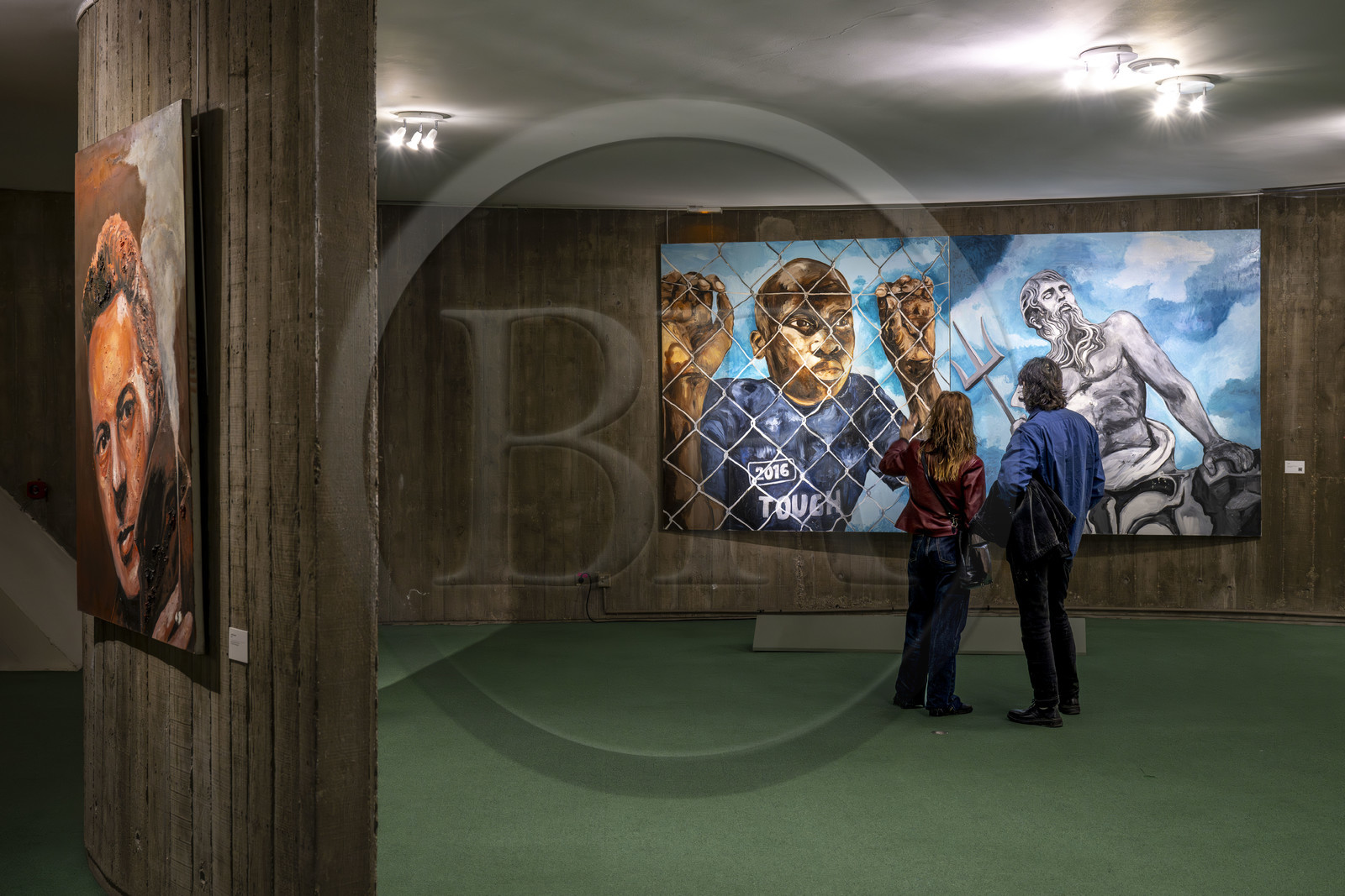 France, Paris, Place du Colonel Fabien, the Parti Communiste (French Communist Party) building by architect Oscar Niemeyer, opening of the Odyssey exhibition by artist Fred Kleinberg at Espace Niemeyer