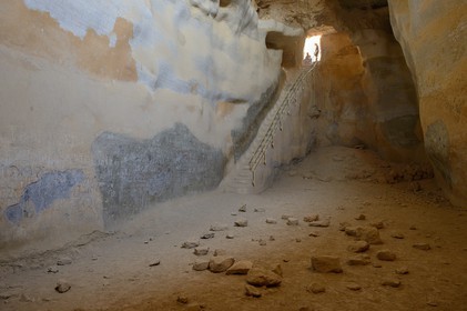 Israel, désert du Neguev, forteresse de Massada, classée Patrimoine Mondial de l'UNESCO, la Citerne Hérodienne (40 av JC) au sud du plateau