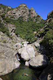 France, Herault, Mons la Trivalle, Heric gorges in the mountain of Caroux at the heart of the Regional Natural Park of Upper Languedoc