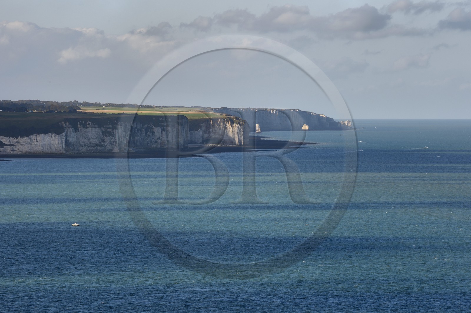 France, Seine-Maritime (76), Pays de Caux, Côte d'Albâtre, Fécamp, falaises au sud de la ville jusqu'à l'aiguille de Belval vers Etretat