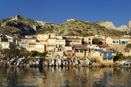 France, Bouches-du-Rhône (13), Parc national des Calanques, Les Goudes, port de pêche
