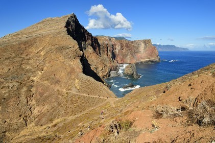 Portugal, Ile de Madère, randonnée dans la réserve naturelle de la Ponta de Sao Lourenço (pointe Saint Laurent) à l'extrême Est de l'ile