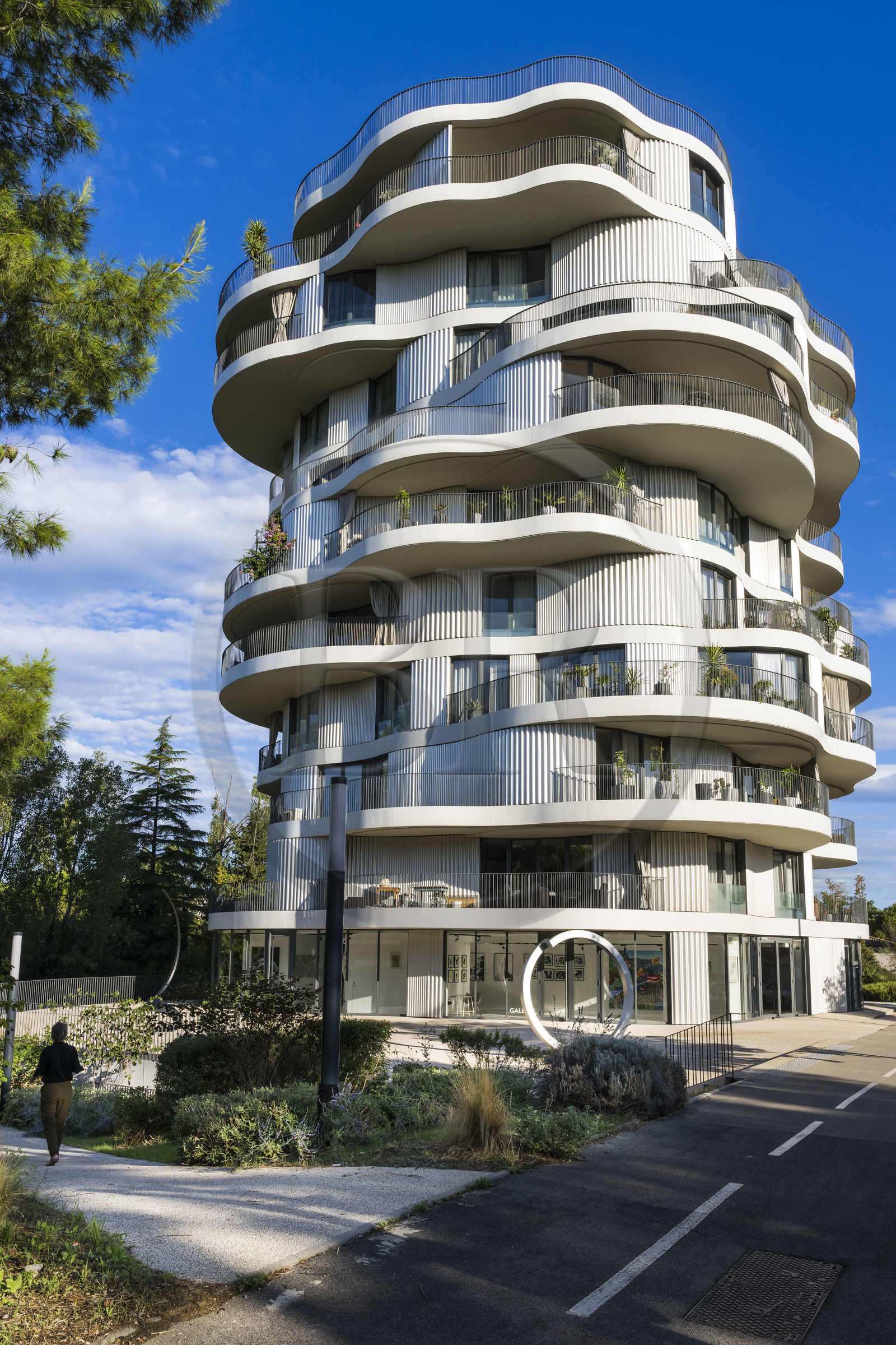 France, Herault, Montpellier, Folie Divine apartment building designed by architect Farshid Moussavi (FMA)