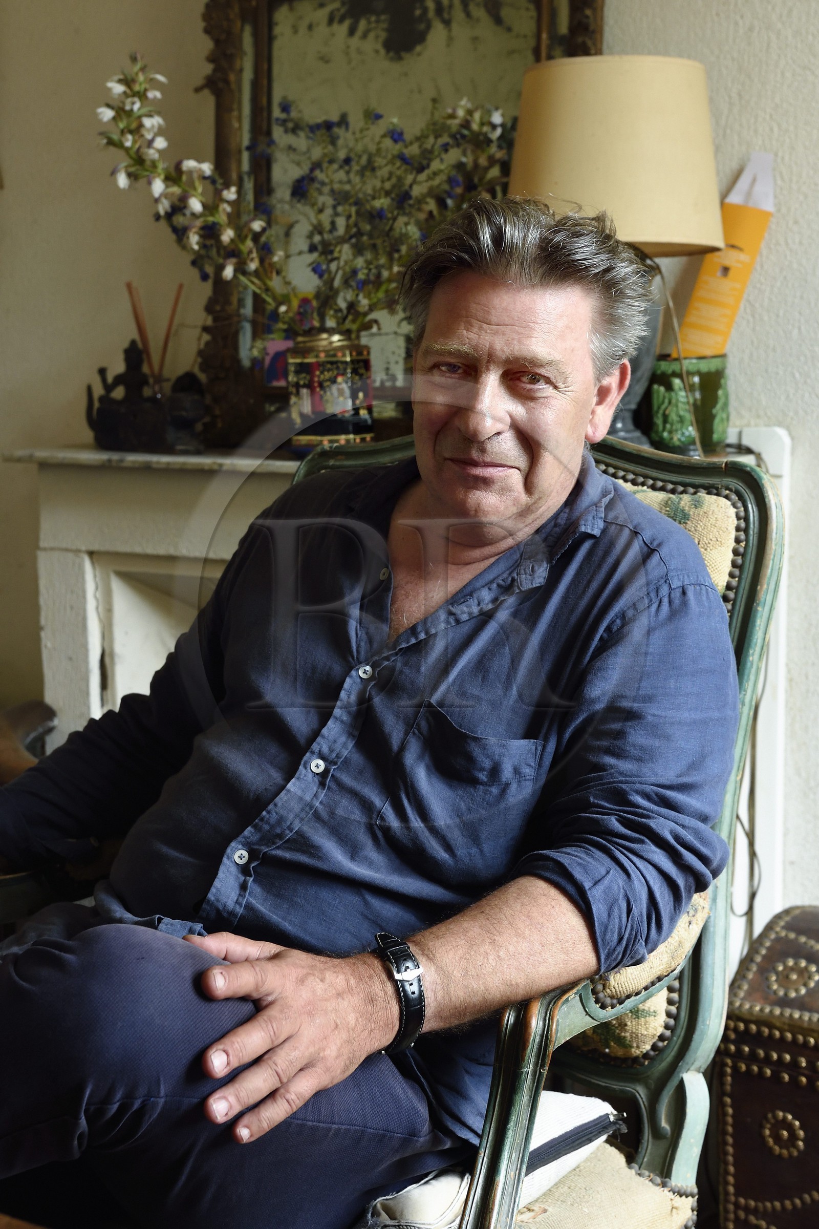 France, Var (83), Iles d'Hyères, Ile de Porquerolles, Maxime Prodromides petit-fils de François-Joseph Fournier et président du Conseil économique, social et culturel du parc national de Port Cros