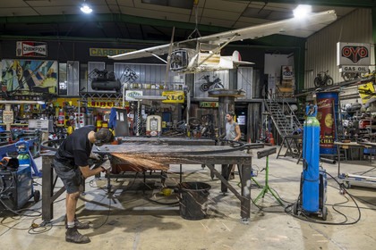 France, Bouches du Rhone, Marseille, quartiers nord, Aygalades district, La Cité des Arts de la Rue (The City of Street Arts), Sud Side workshop construction of decor and scenography