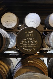 United Kingdom, Scotland, Orkney Islands, Kirkwall,  Highland Park whisky distillery, storage of the barrels for the maturing of Whisky