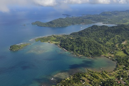 Panama, Colon Province, the Caribbean coast towards Portobelo (aerial view)