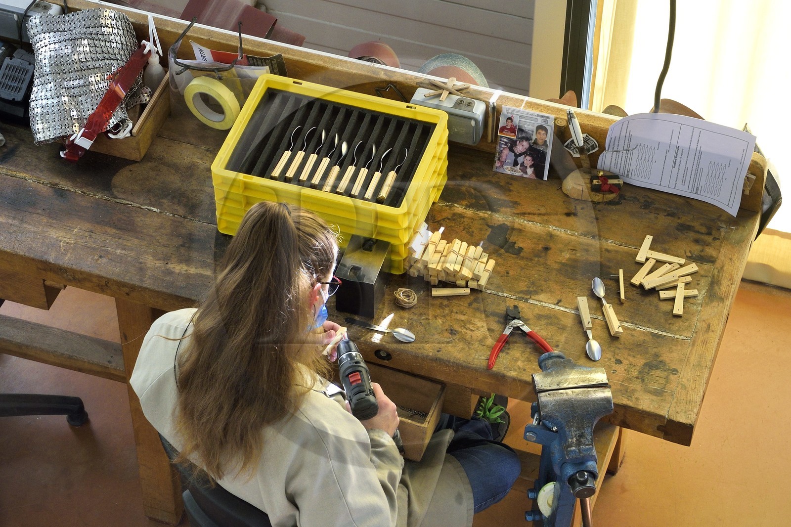France, Dordogne, Périgord Vert, Nontron, handcrafted knives in the Coutellerie Nontronaise Factory