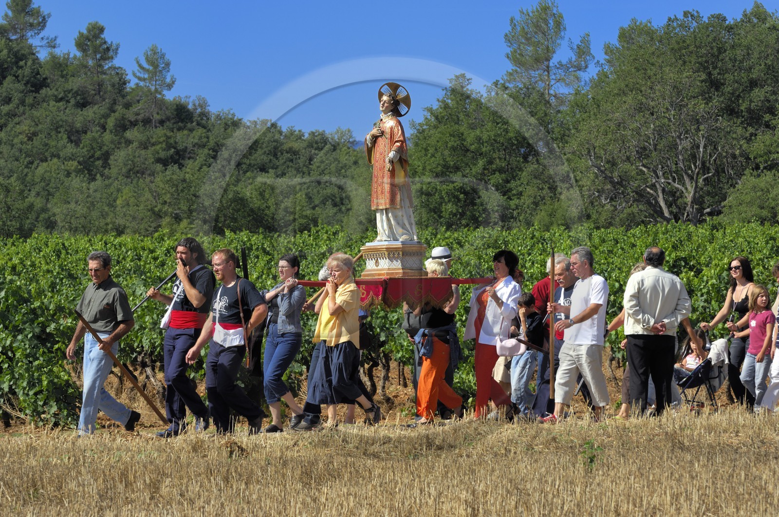 France, Var (83), la Provence Verte, Bras, la Bravade, procession de Saint-Etienne