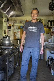France, Alpes-Maritimes, Parc National du Mercantour (Mercantour national park), Haute Vesubie, Saint Martin Vesubie, Val du Haut Boréon, Manuel Putelat, guardian of the Cougourde refuge