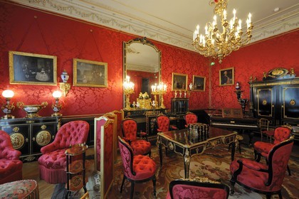 France, Hérault (34), Montpellier, centre historique, musée Fabre, Hôtel de Cabrières Sabatier d'Espeyran, le Salon Rouge, mention obligatoire: géré par Montpellier