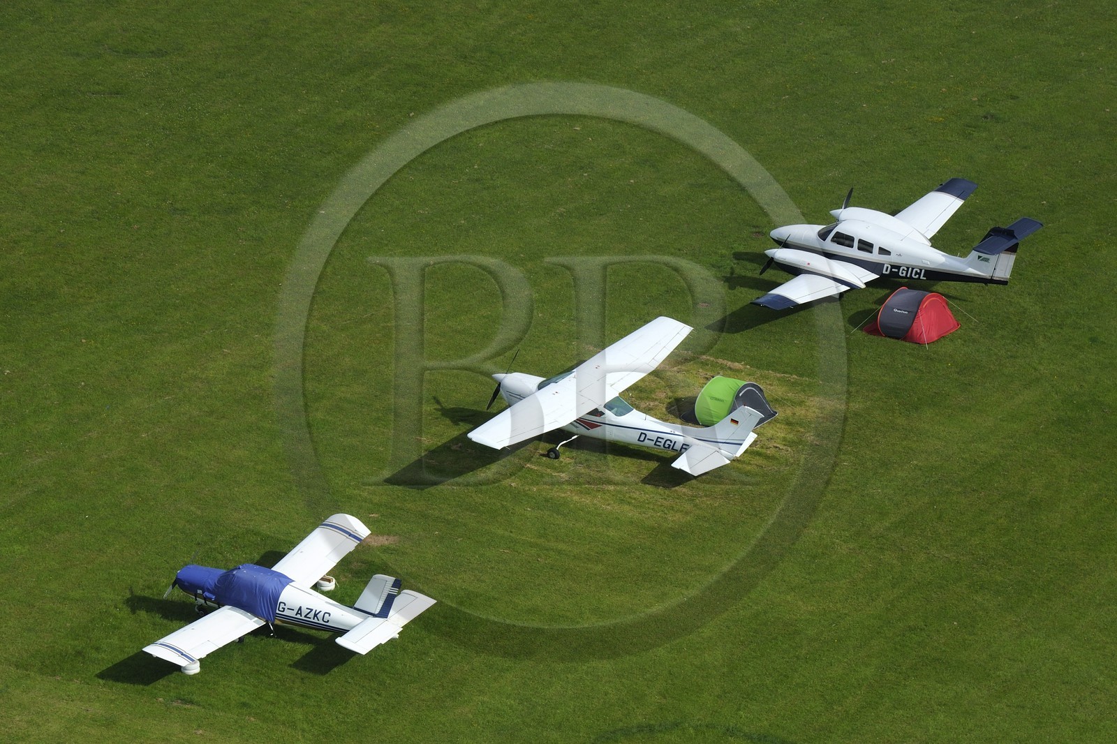 Royaume-Uni, Angleterre, Hampshire, Ile de Wight, aérodrome de Bembridge (vue aérienne)