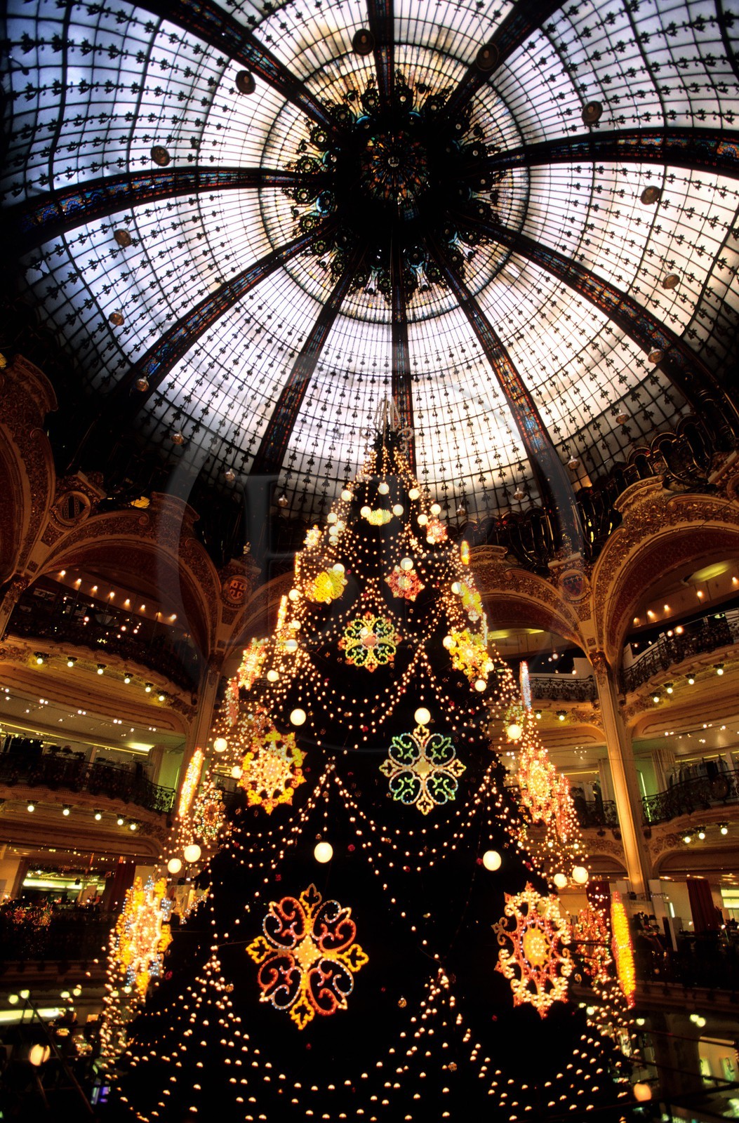 France, Paris (75), sapin de Noël aux Galeries Lafayette
