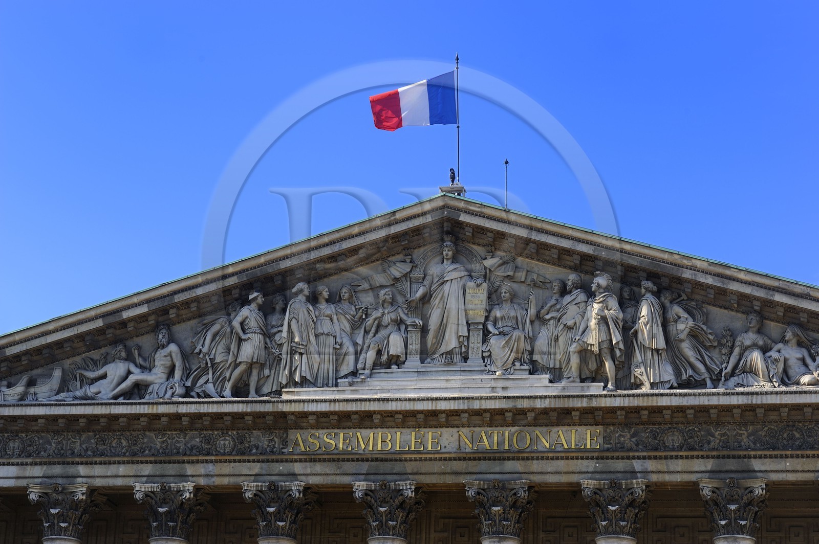 France, Paris (75), le fronton de l'Assemblée Nationale