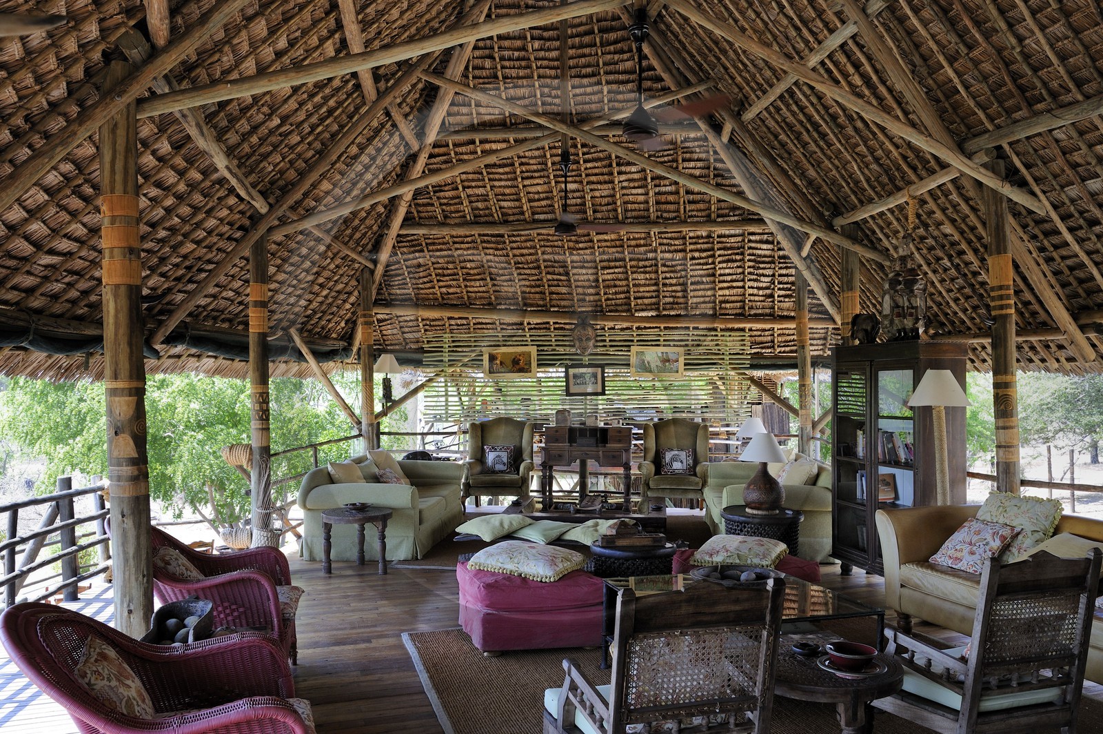 Tanzania, Selous Game Reserve is one of the largest fauna reserves of the world and designated a UNESCO World Heritage Site in 1982, the very exclusive Selous Camp, the bar