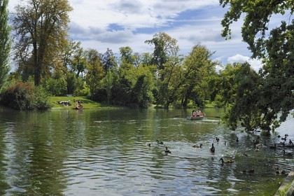 France, Paris (75), le Bois de Boulogne, promenade en barque autours des iles du Lac Inférieur