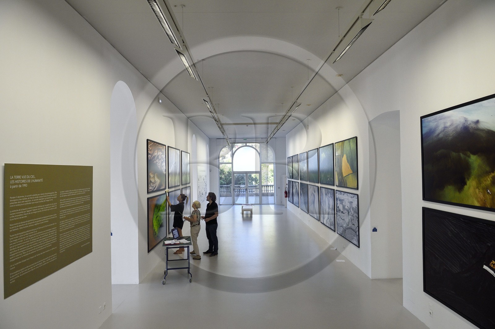 France, Var, the Rade (Roadstead) of Toulon, La Seyne-sur-Mer, district of Tamaris, the villa Tamaris, art center dedicated to the exhibition of contemporary art, the artistic director Cyril Bruneau installs Yann Arthus-Bertrand photography exhibition called Legacy