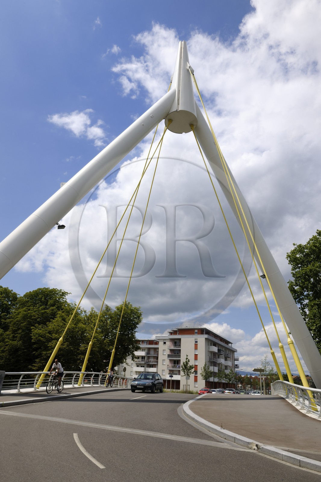 France, Haut Rhin, Mulhouse, the new stay bridge of La Fonderie by architect Charles Lavigne