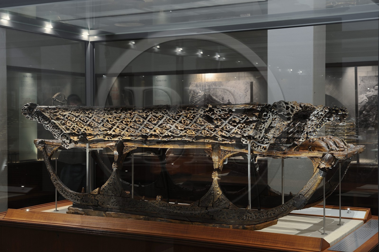 Norway, Oslo, Bygdoy Peninsula, Viking Boats Museum, objects found in Oseberg tomb of the 9th century, sleigh