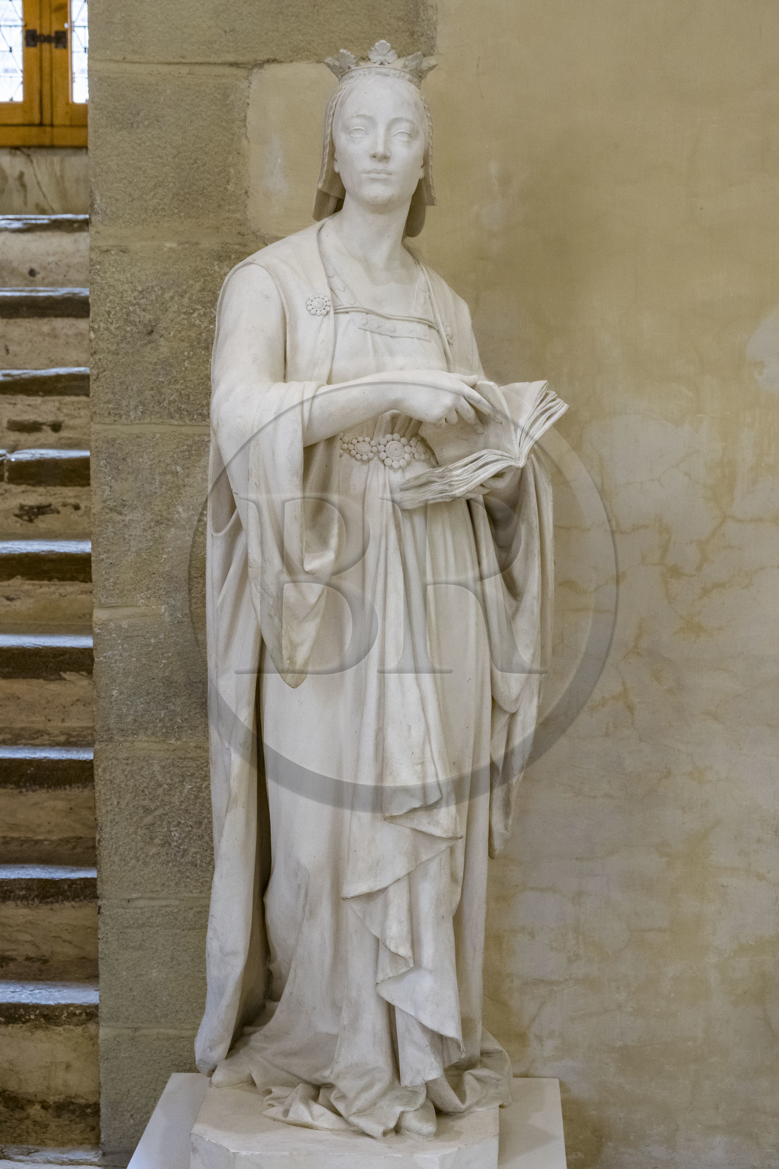 France, Loire-Atlantique (44), Nantes, quartier du Bouffay, le chateau des Ducs de Bretagne, Musée d'histoire de Nantes, statue d'Anne de Bretagne par Alfred Caravanniez