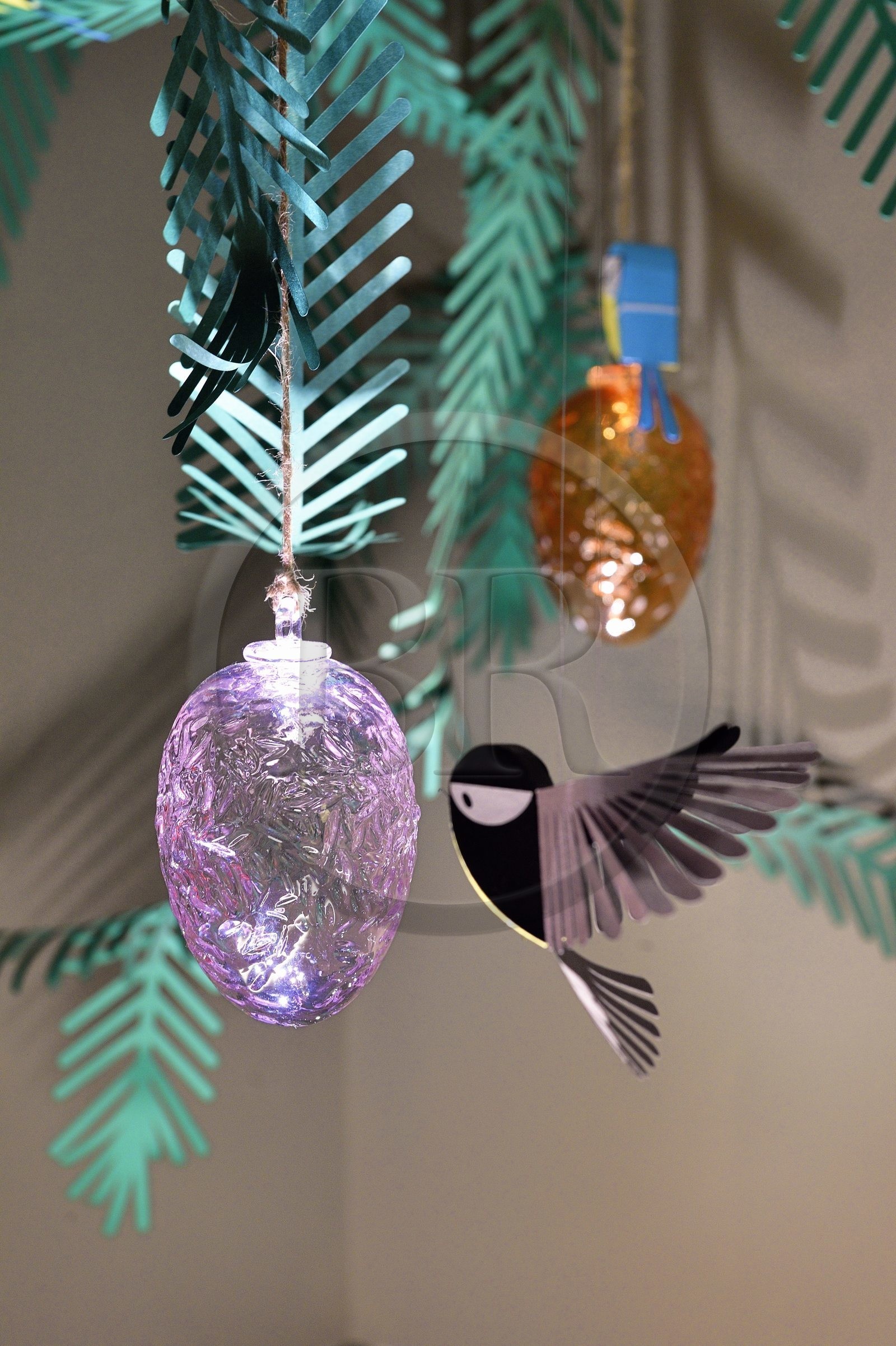 France, Bas Rhin, Strasbourg, Selestat, the Bibliothèque Humaniste (Humanist Library), exhibition on Christmas balls and accounts, reference to Piaf and the legend of the fir tree