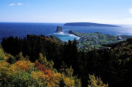 Canada, Quebec Province, Gaspesie, Perce, the bay and the Perce Rock