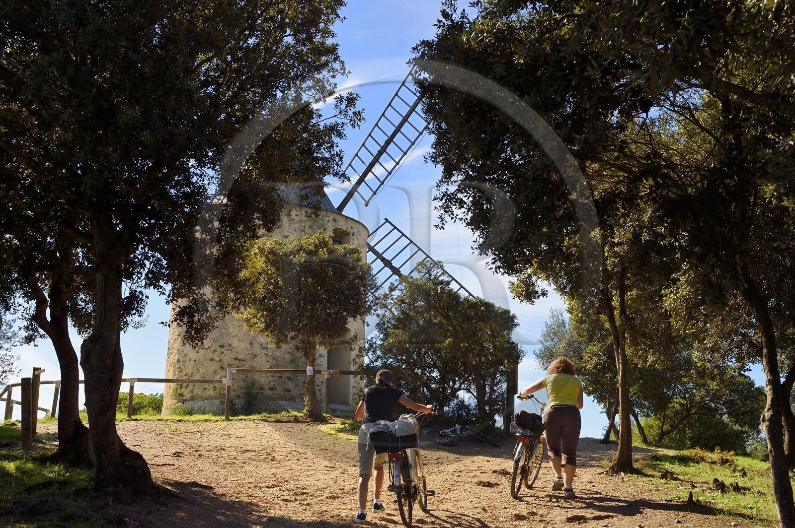 France, Var (83), Iles d'Hyères, parc national de Port Cros, Ile de Porquerolles, le moulin du XVIIIème siècle et restauré en 2007