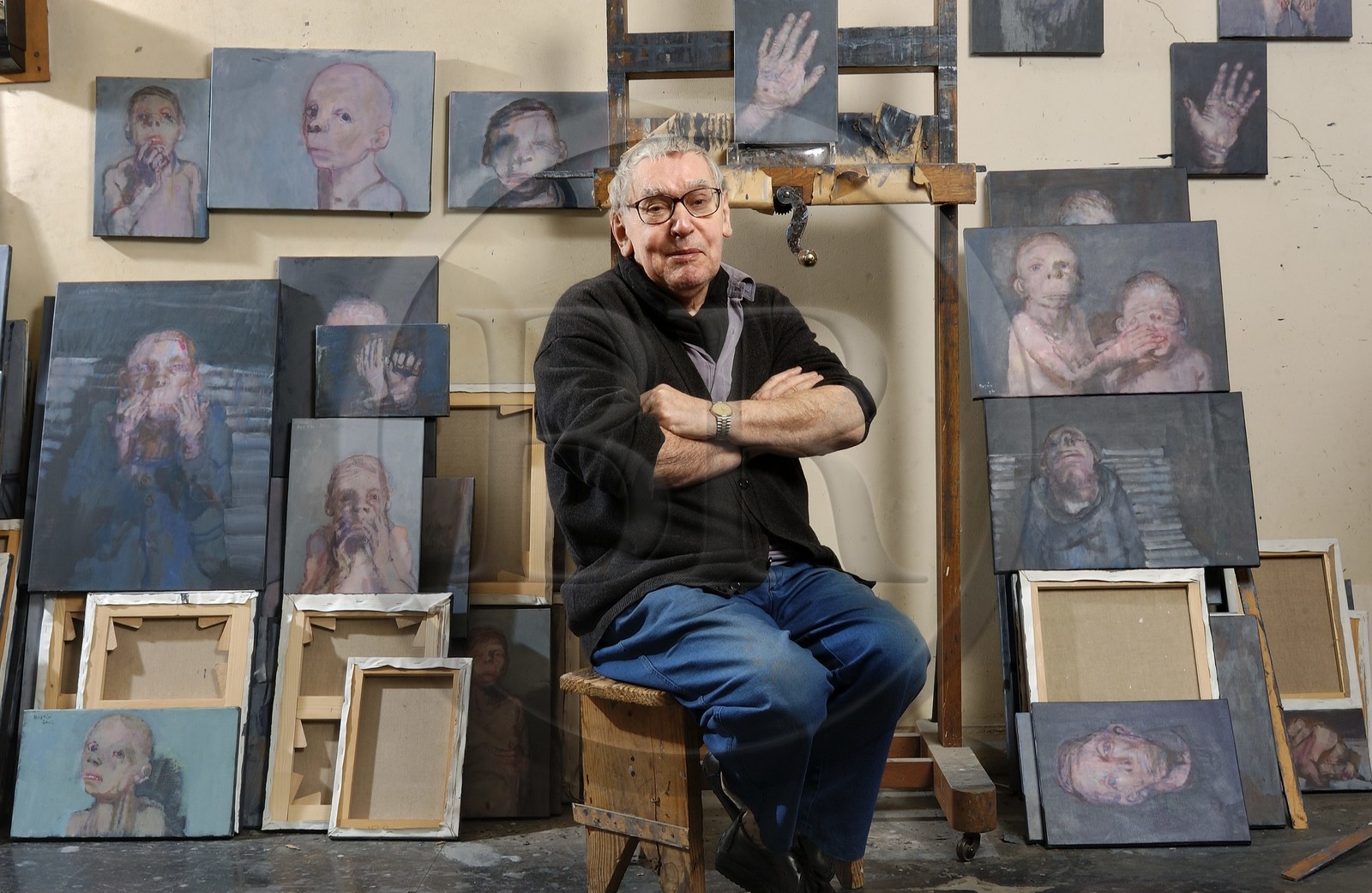 France, Seine-Saint-Denis (93), atelier de Bagnolet, Jean Rustin