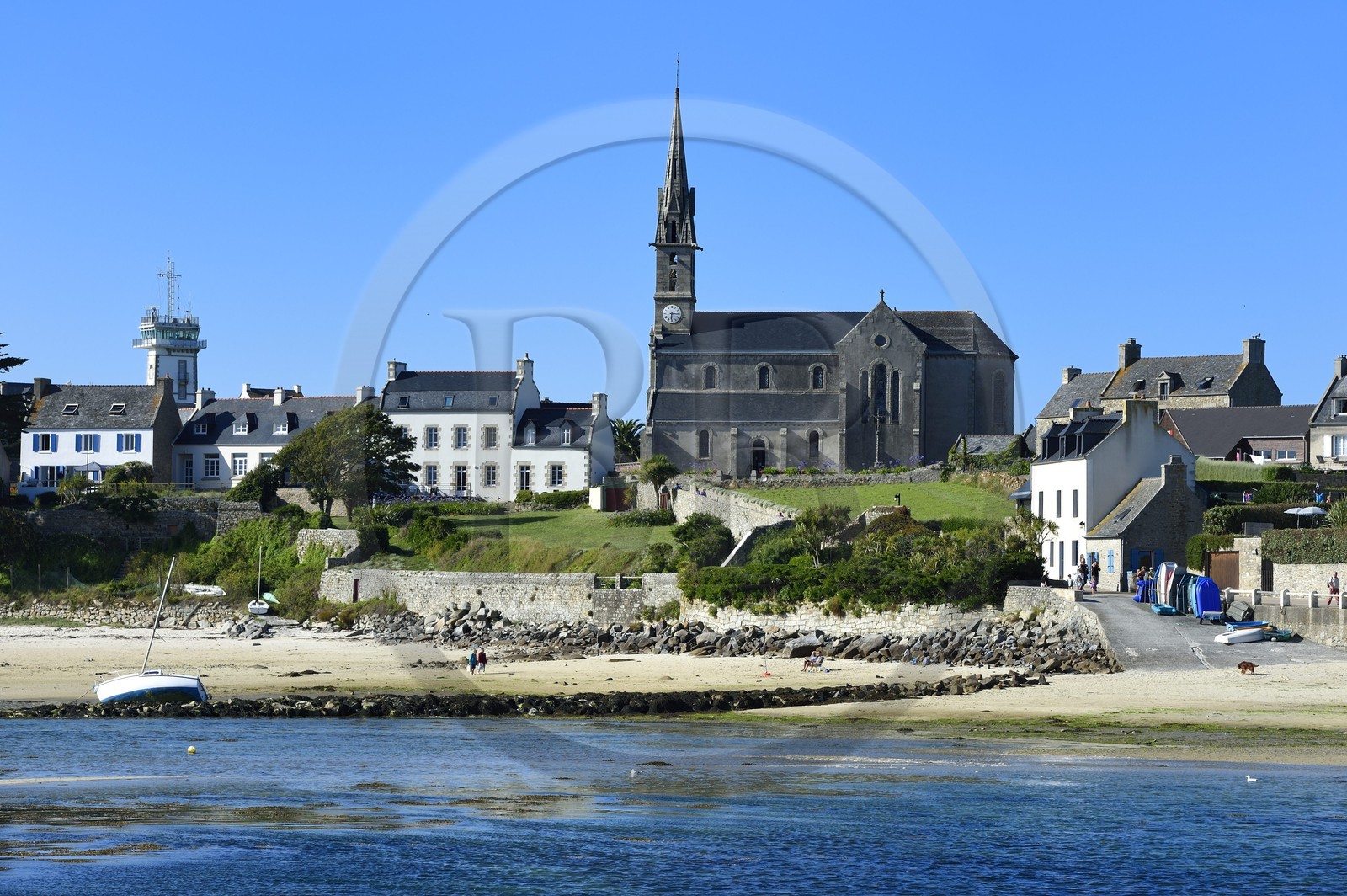 France, Finistère (29), Ile-de-Batz, Porz Kernok, église Notre Dame du Bon Secours