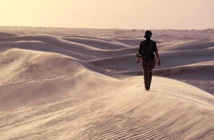 Tunisie, sud tunisien, Région de Douz, dunes de sable du grand Erg oriental